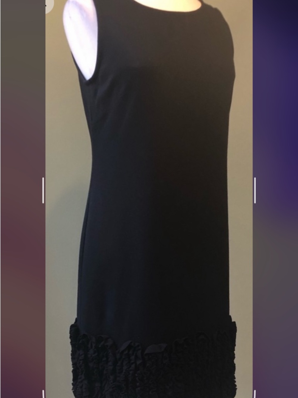 Taylor Black Ruffle Hem
Sleeveless Sheath Dress 4